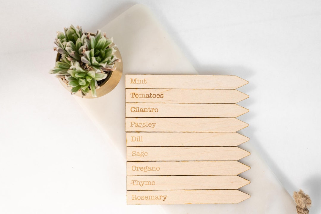 Personalized Wooden Garden Stakes, Garden Ornament, Vegetable Signs