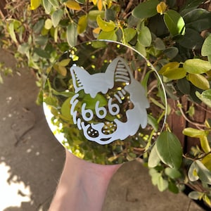 666 Cat Etched Mirror