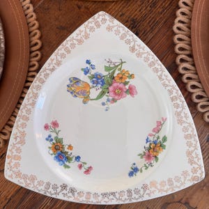 Set of 7 Vintage Crown Ducal Triangular Cake Plates