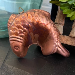 Vintage Copper coated Aluminum small Fish mold Brass