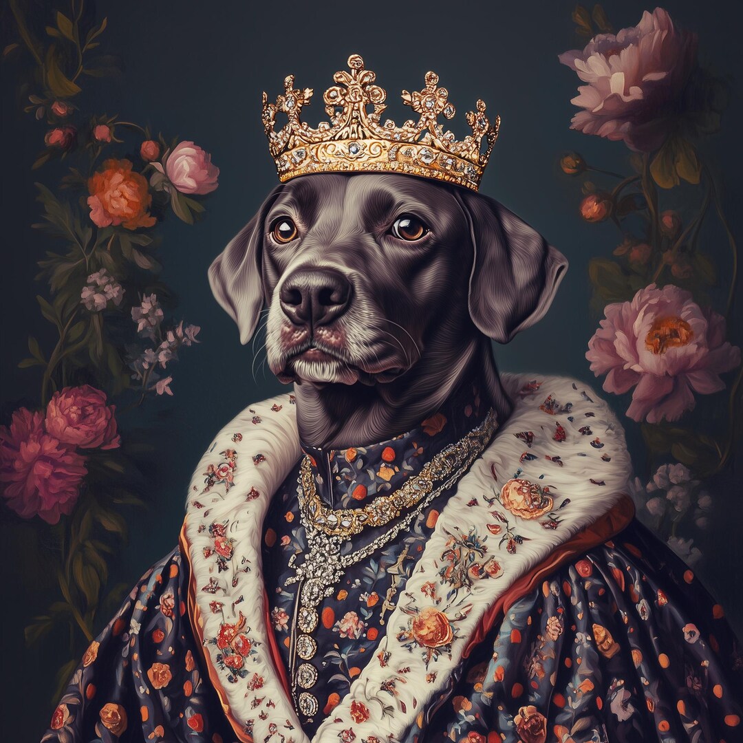 Custom Royal Pet Portrait | Renaissance Style Dog or Cat Canvas - Etsy