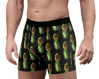 Männer Upside Down Ananas Boxer Briefs weiß Aquarell Swinger Lifestyle Unterwäsche Bachelor Paar Geschenk
