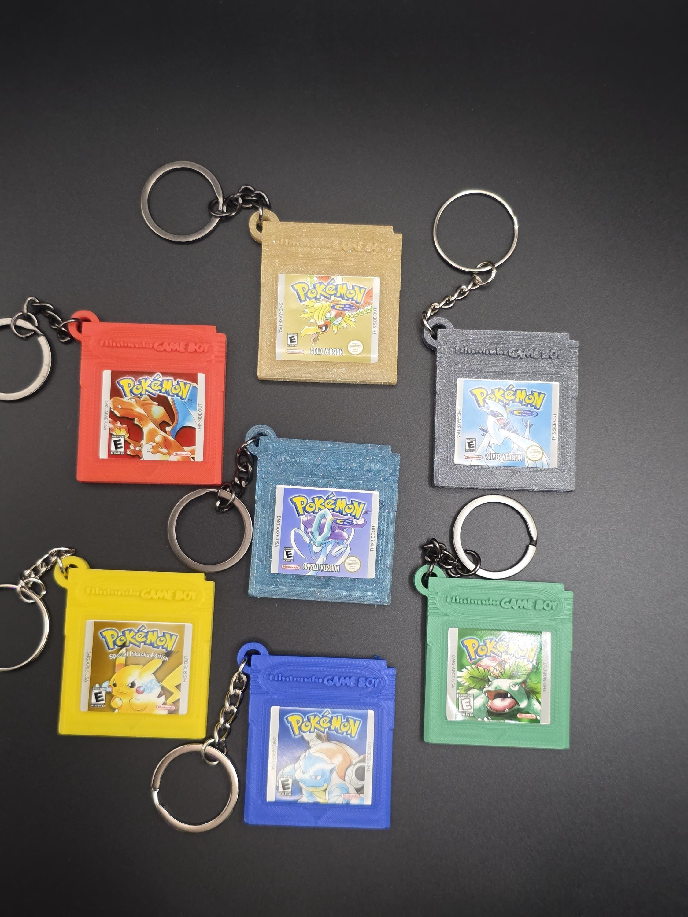 Retro Color Cartridge Keychain - Yellow, Red, Blue, Green, Crystal ...