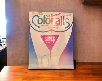 Collant vintage Coloralls: modello sandalo bianco, taglia AB (1985)