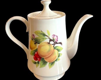 Vintage 1940s Formalities Teapot: Cream Coffee Pot with Fruit Design