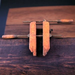 Vintage Handy Mfg Co. Wood Screw Clamp Rustic Industrial Tool Industrial Farmhouse Decor Aged Primitive Antique Wood and Metal Tool Decor
