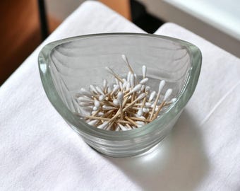 Vintage Danish MCM Glass Bowl: Textured Scandinavian Decor