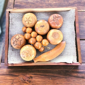 BOHO gesneden houten fruit vintage BOHO woondecoratie cadeau massief hout gesneden vintage fruit keuken decor cadeau vintage boerderij tafel decor items
