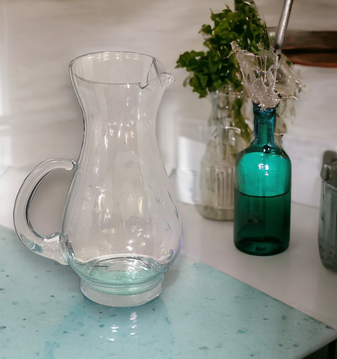 Midcentury Modern Glass Pitcher Princess House Heritage