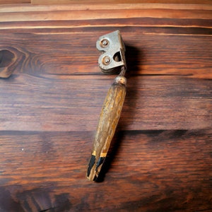 Vintage Rustic A & J Black and Brown Handle  Knife Sharpener Retro Black and Tan Kitchen Gadget Unique Gift Baker Utensil Retro Black  Decor