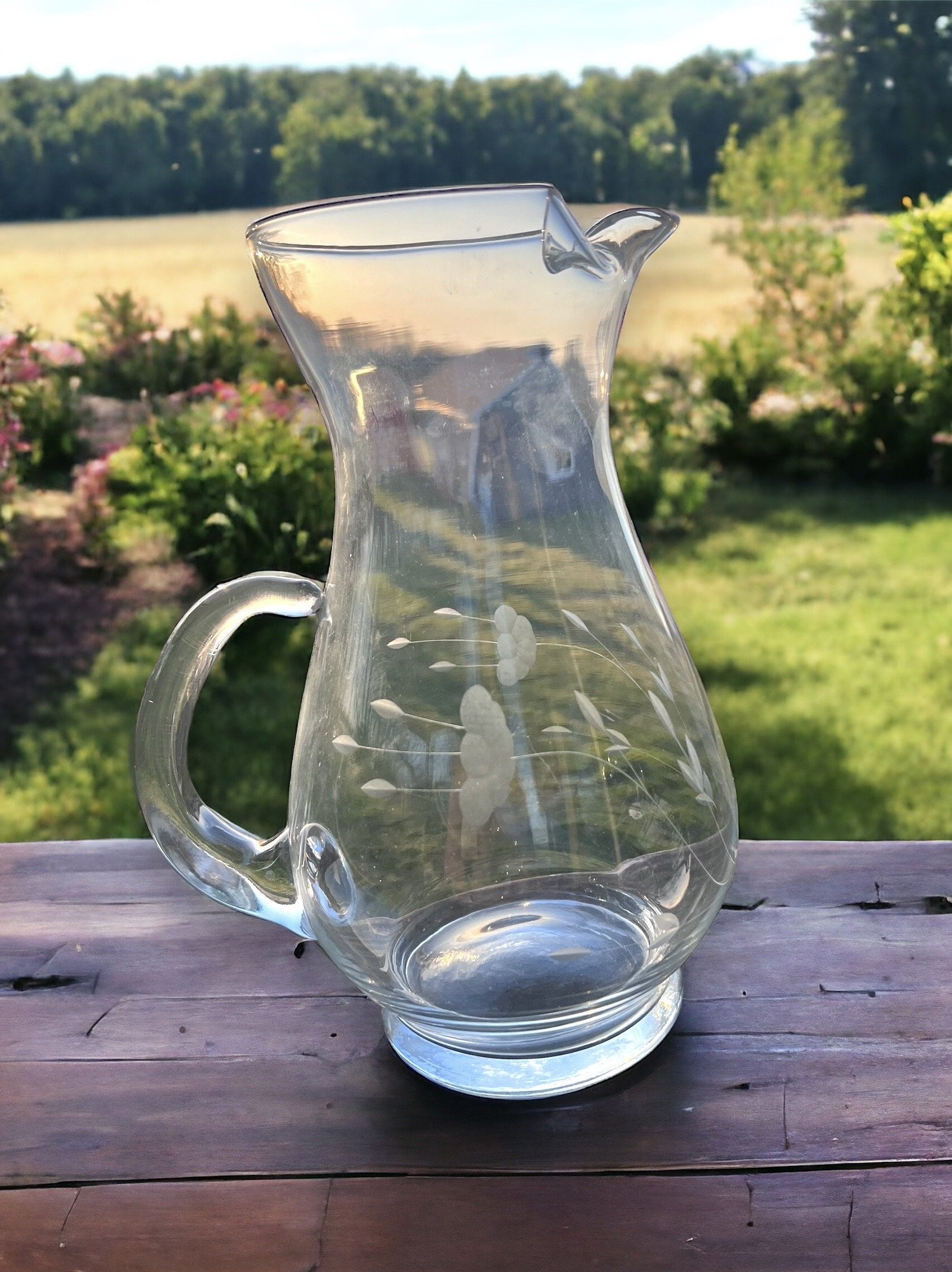 Midcentury Modern Glass Pitcher Princess House Heritage