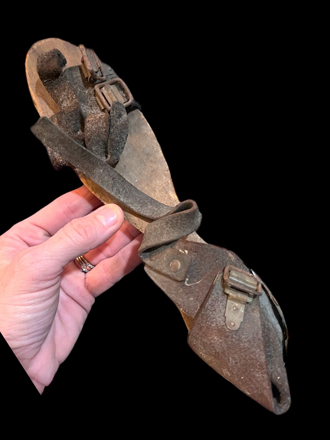 Antique Ice Skate Early 1800s Wooden Ice Skate With Metal Blade and