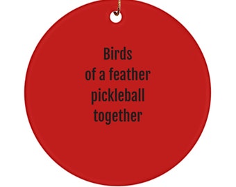 Ornament Pickleball: Birds of a Feather, Glossy Ceramic