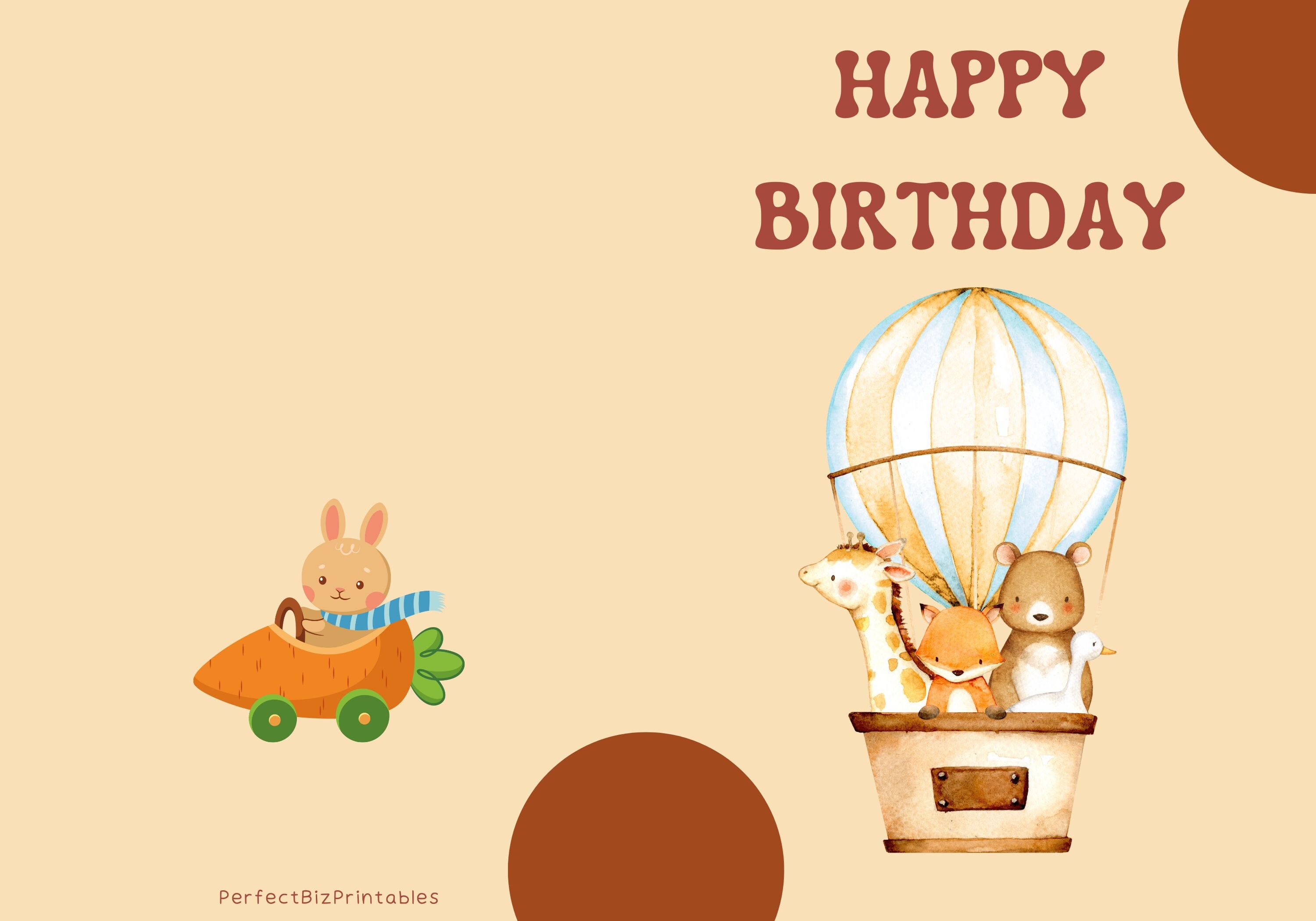 Editable Birthday Card Printable Birthday Card for Families and Kids