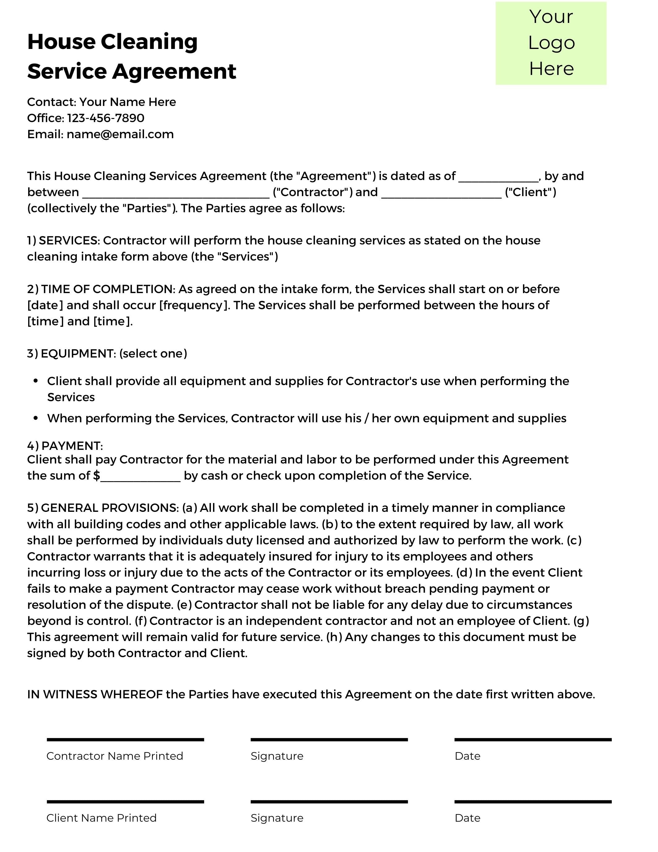 Cleaning Business Forms House Cleaning Contract Cleaning Business Cleaning Business Forms House Cleaning Contract Cleaning Business