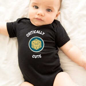 DND baby onesie, cirtically cute, dungeons and dragons baby shower gift, roleplaying child, d&d shower present, nat 20 infant, too adorable