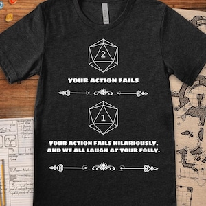 Funny Dungeons and Dragons T-Shirt: Critical Fail Gamer Tee
