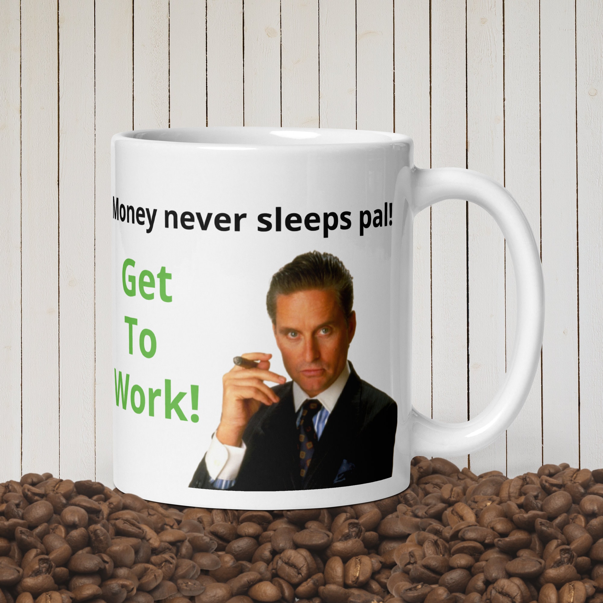Money Never Sleeps Gordon Gekko mug Gift Ideas Gift for Friend Investor Stock Trader