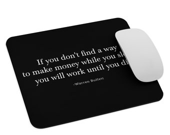 Warren Buffett Investing Quotes Mouse pad Office decor Gift idea for Friend Investors Stock Trader