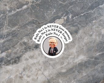 Warren Buffett Rules of Investing Bobble Head Sticker Gift Ideas Gift for Friend Stock Traders Coworker