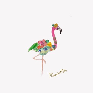 UNIQUE FLAMINGO DESIGN Tshirt | Floral Flamingo Tee - Shirt | Funny Tropical Island Vacation Gift | Bird Lover Flamingo Gift | Tee - Shirt |