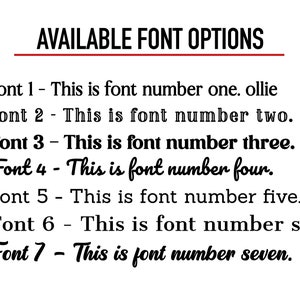 K&ouml;nnte beinhalten: Eine Liste mit sieben verschiedenen Schriftarten, jede mit einem Beispieltext, der den Schriftstil zeigt. Der Text lautet: "Schriftart 1 - Dies ist Schriftart Nummer eins. ollie Schriftart 2 - Dies ist Schriftart Nummer zwei. Schriftart 3 - Dies ist Schriftart Nummer drei. Schriftart 4 - Dies ist Schriftart Nummer vier. Schriftart 5 - Dies ist Schriftart Nummer f&uuml;nf. Schriftart 6 - Dies ist Schriftart Nummer sechs. Schriftart 7 - Dies ist Schriftart Nummer sieben."