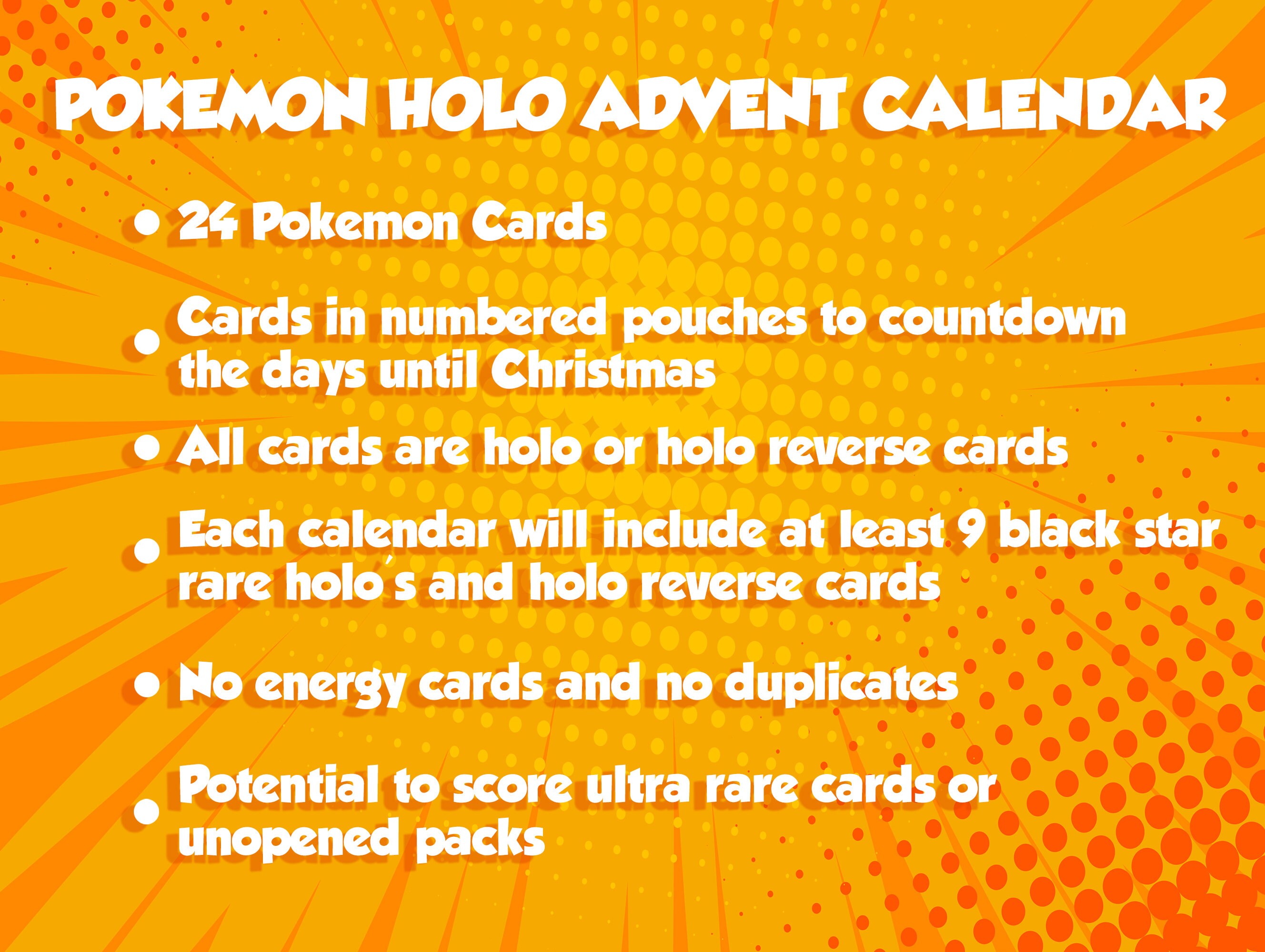 Pokemon Card Advent Calendar Holo Only Pokemon Christmas Calendar