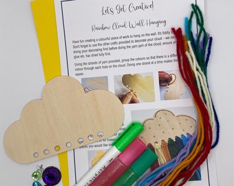 Rainbow Cloud  Mini Craft Kit - Children's Craft Kit - Kids Crafts - Wooden Craft - Gift Idea - Party Favour - Stocking Filler