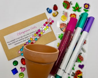 Decorate A Plant Pot Mini Craft Kit - Children's Crafts - Kids Activities - Garden - Gift Idea