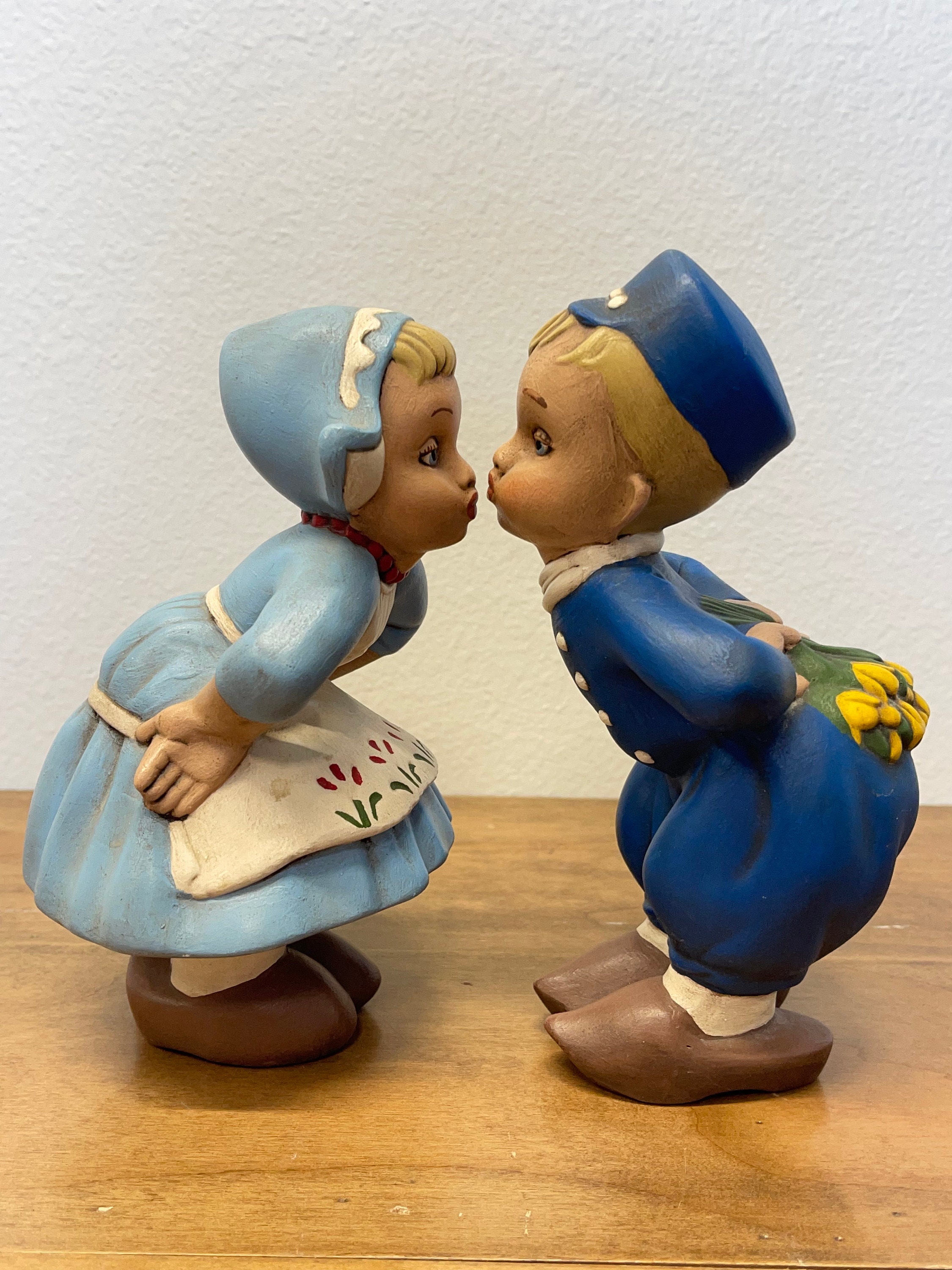 Ceramic Kissing Dutch Boy and Girl Pair Etsy