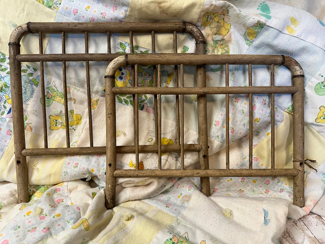 Antique Wooden Doll Bed Headboard and Footboard Etsy