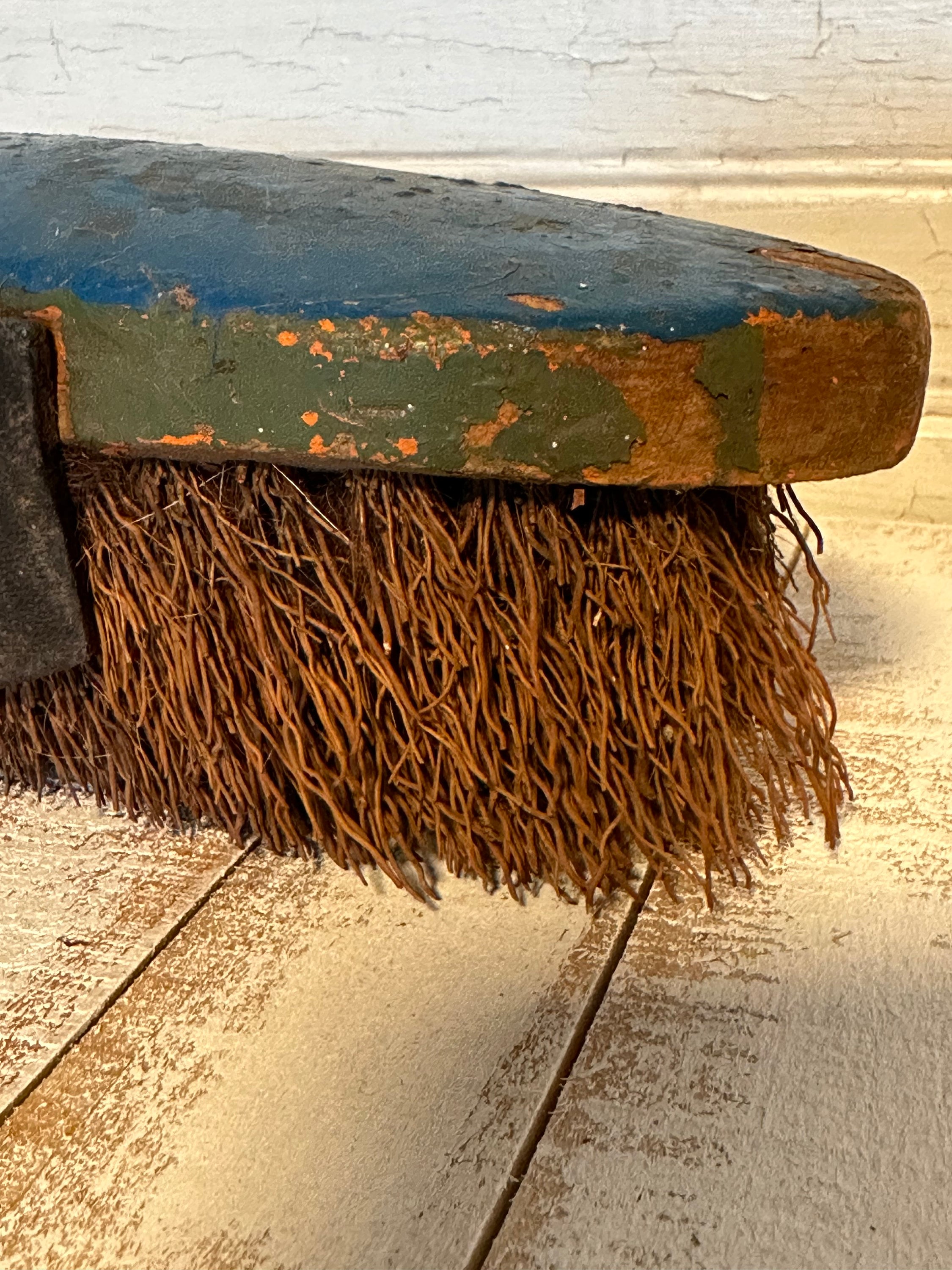 Vintage Horse Brush Blue With Leather Etsy