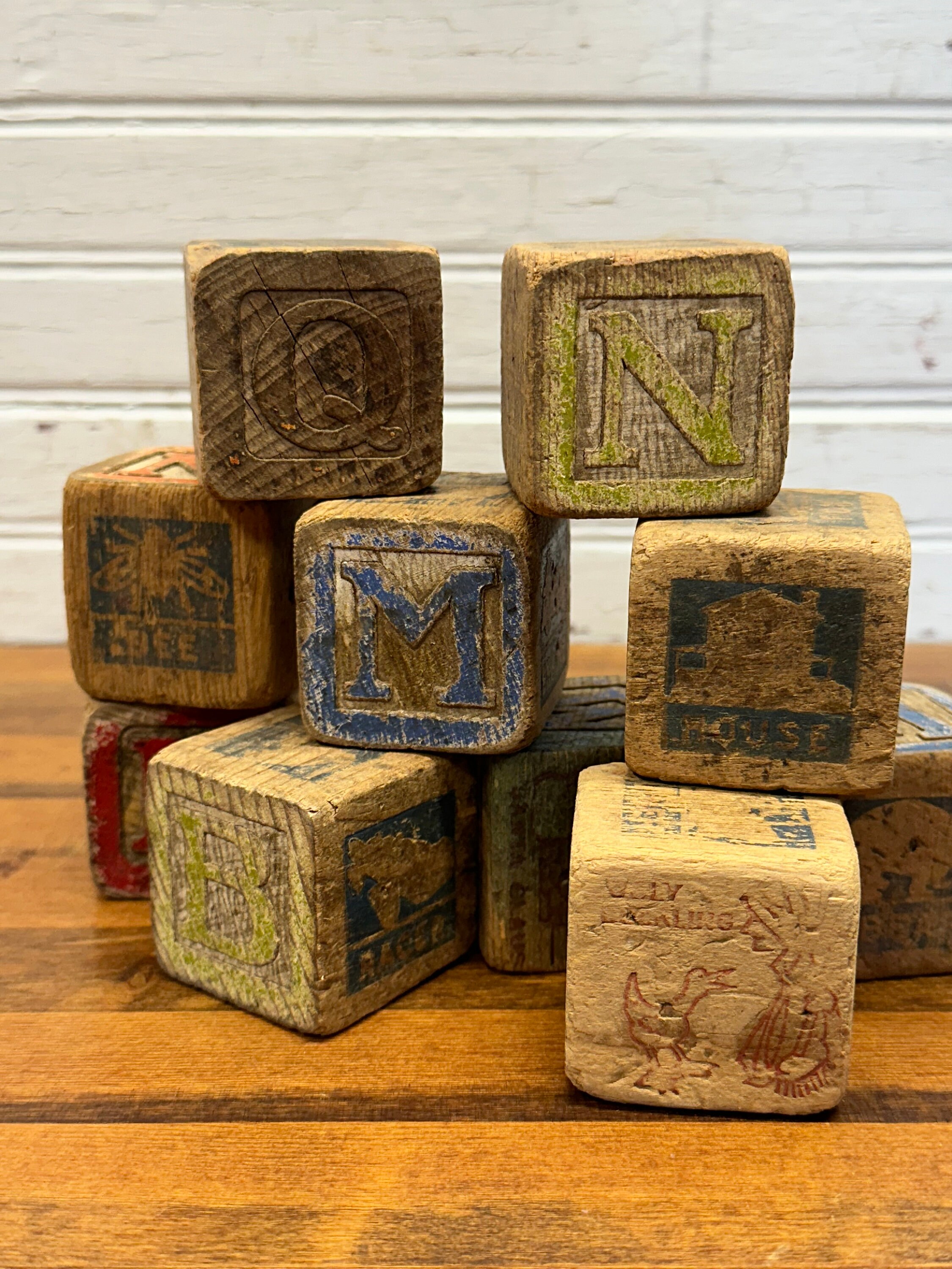 Vintage Wood Alphabet Blocks Etsy