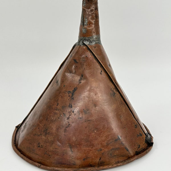 Antique copper funnel