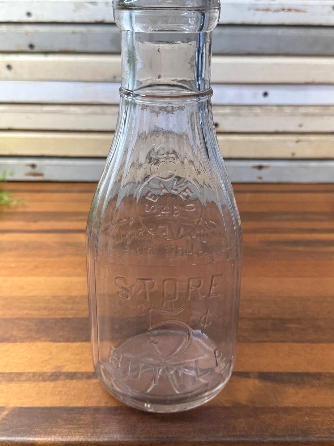 Antique Glass Milk Bottle One Quart Universal Store Etsy