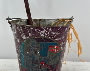 Vintage Ohio Art Astronaut pail & shovel