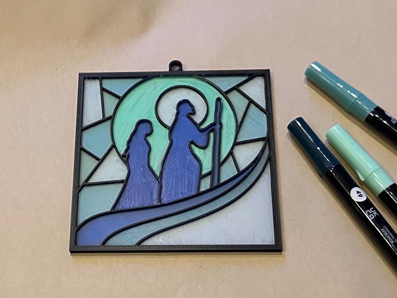 Craft BULK Item of Walk With Me Faux Stained Glass Craft, Girl and Boy ...