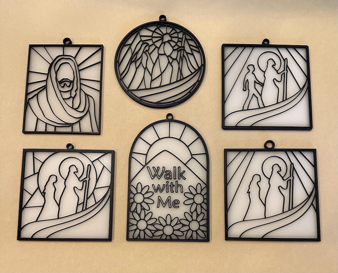 Craft BULK Item of Walk With Me Faux Stained Glass Craft, Girl and Boy ...