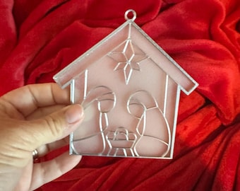 Nuevo*** Manualidad de vitral falso de pesebre navideño (impresa en 3D), enriquecimiento de la Sociedad de Socorro, manualidad de estudio bíblico, EBV, manualidad de cruce de peatones