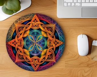 Keltische Knoop Ronde Muismat | Elegant bureauaccessoire voor Keltische kunstliefhebbers