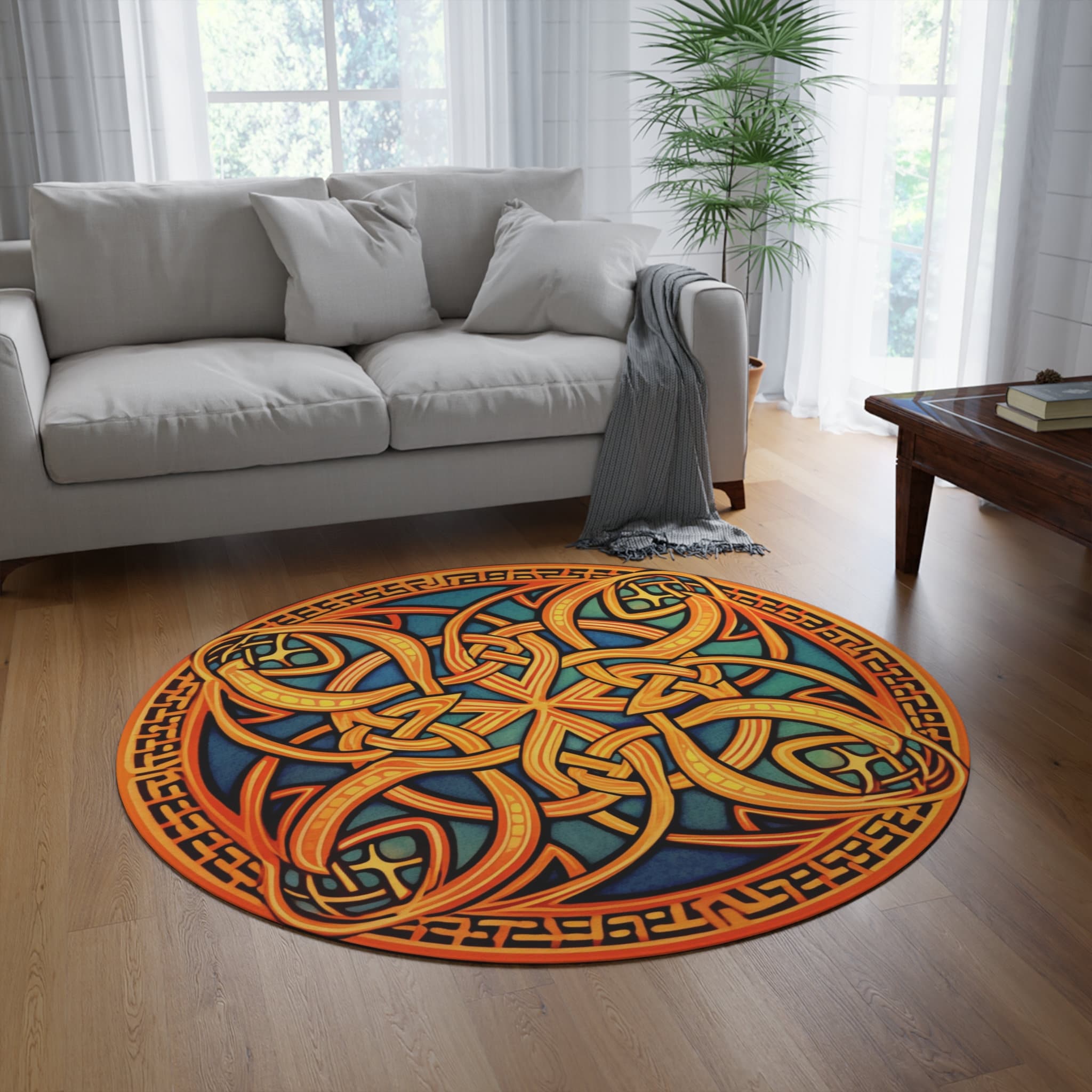 Celtic Knot Area Rug Indoor or Outdoor Geometric Rug 2x3 -  UK