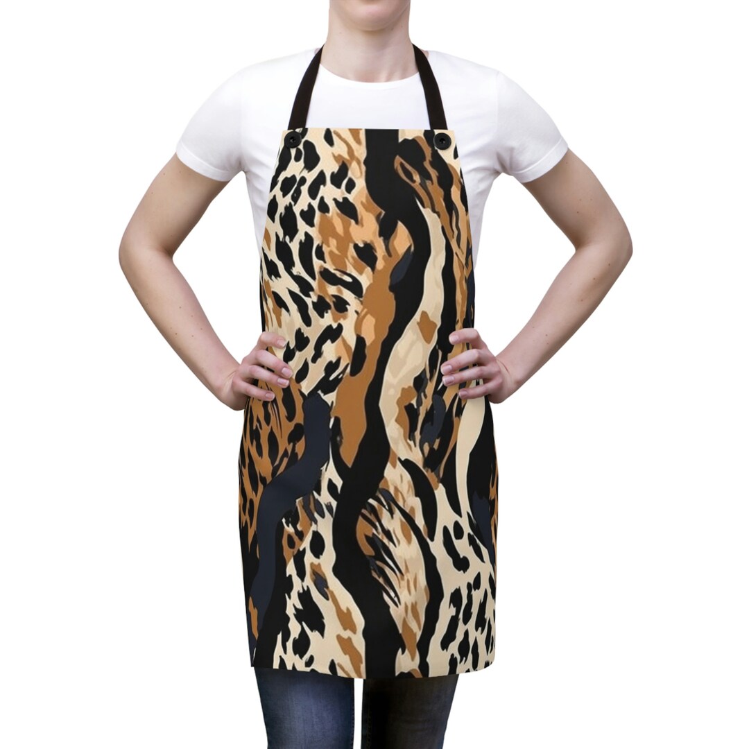 Leopard Print Apron Stylish Design Durable & Adjustable Perfect Gift