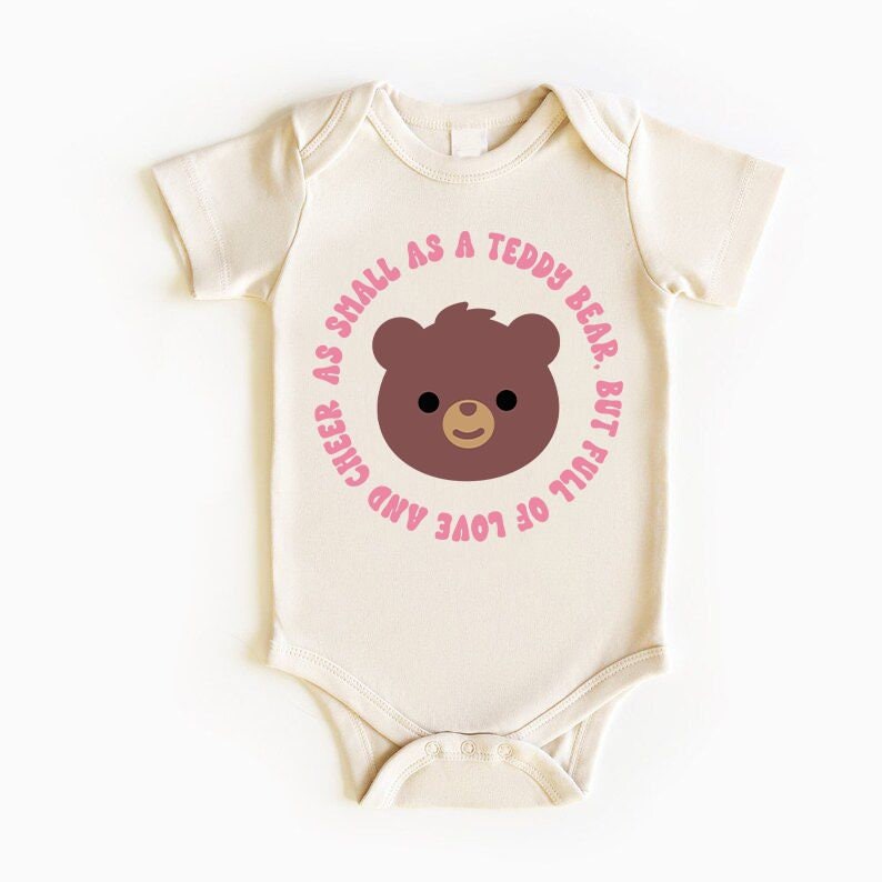 White fuzzy bear baby onesie main image 1