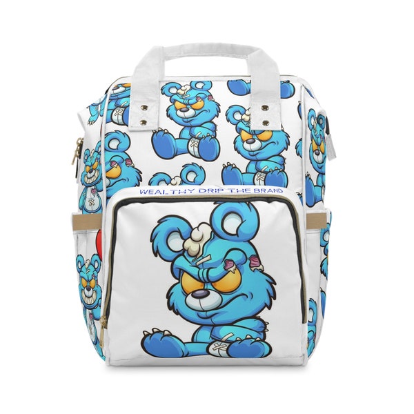 Wealthy DRiP Cranky Bear Multifunctional Trendy Design, Unique Style, Diaper Bag Backpack