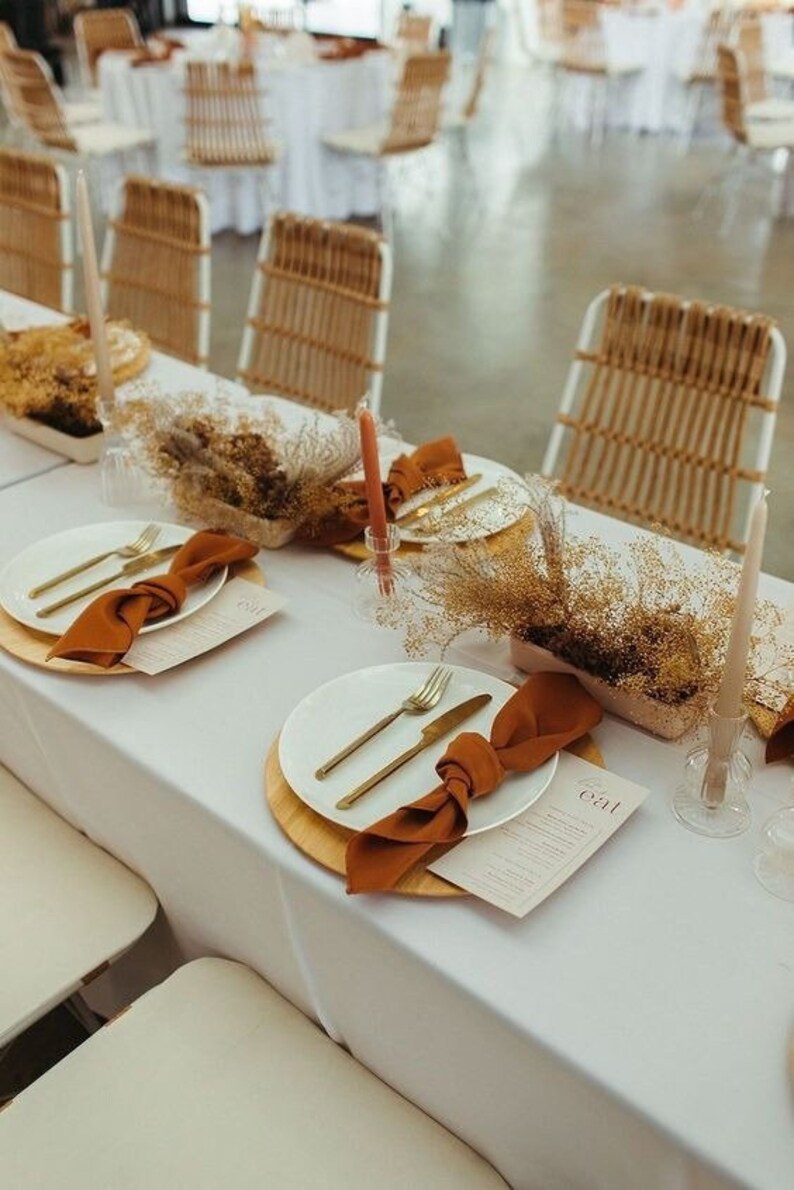 100 Pack Terracotta Napkins , Cotton Napkins , Handmade Table Decor