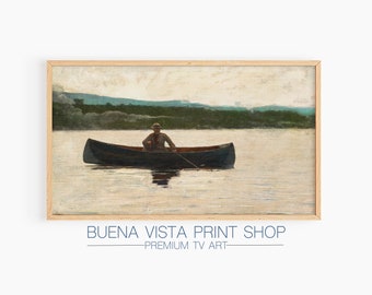Vintage Fishing TV Art | Fisherman in Boat Screensaver (Digital Download)