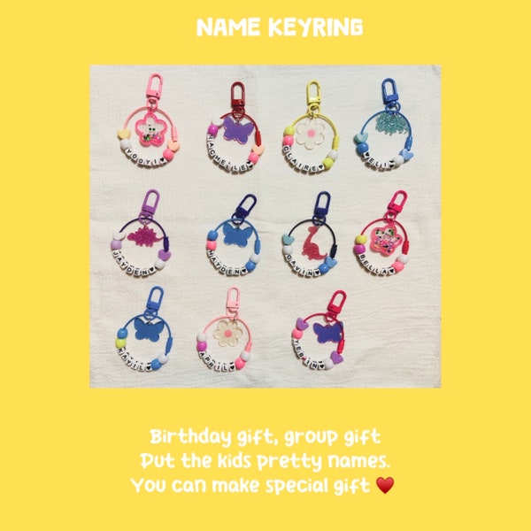 Name keyring, Name keychain,Personalized Name Clip, Backpack Keychain, Diaper Bag Tag