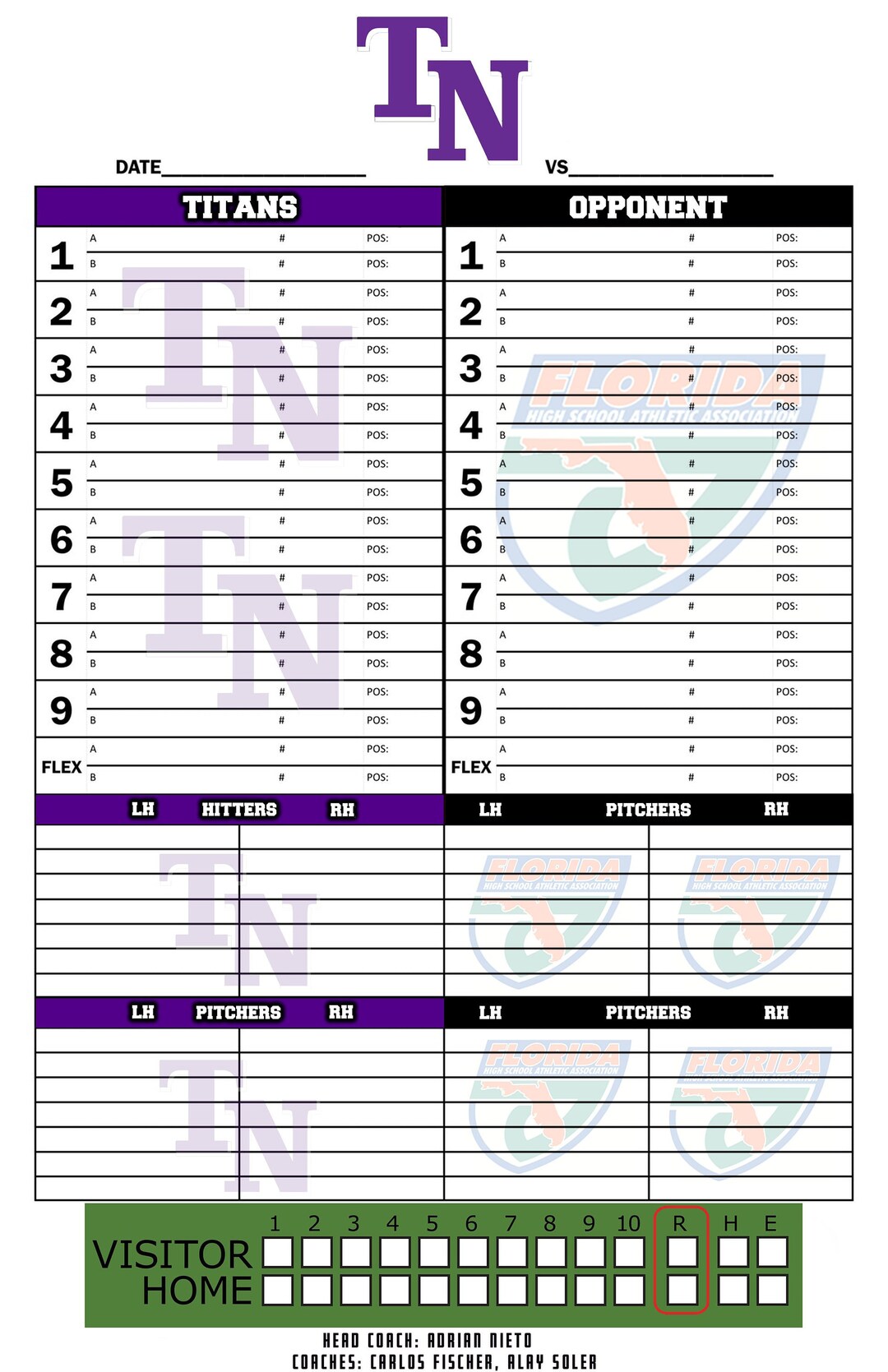 Custom Lineup Cards for Baseball Softball or Any Sport Etsy