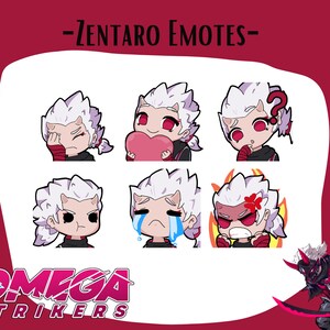 Omega Strikers Zentaro Emotes / Twitch emotes pack / Omega Strikers / Discord / Youtube / Emotes / Cute Chibi emotes / Streamers / Twitch