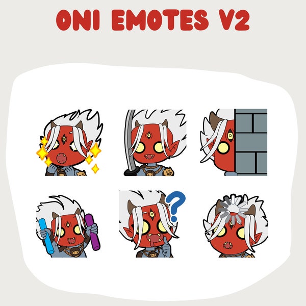 DBD Oni Emotes V.2 | Twitch emotes pack | Dead By Daylight | Discord | Youtube | Emotes | Cute Chibi emotes | Streamers | Oni | Twitch | DBD